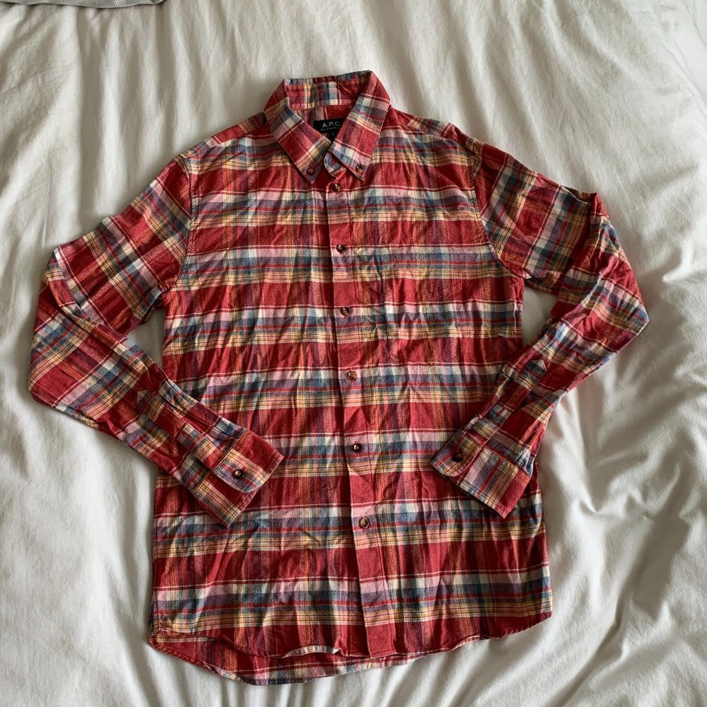 A.P.C. Plaid Button Up Shirt